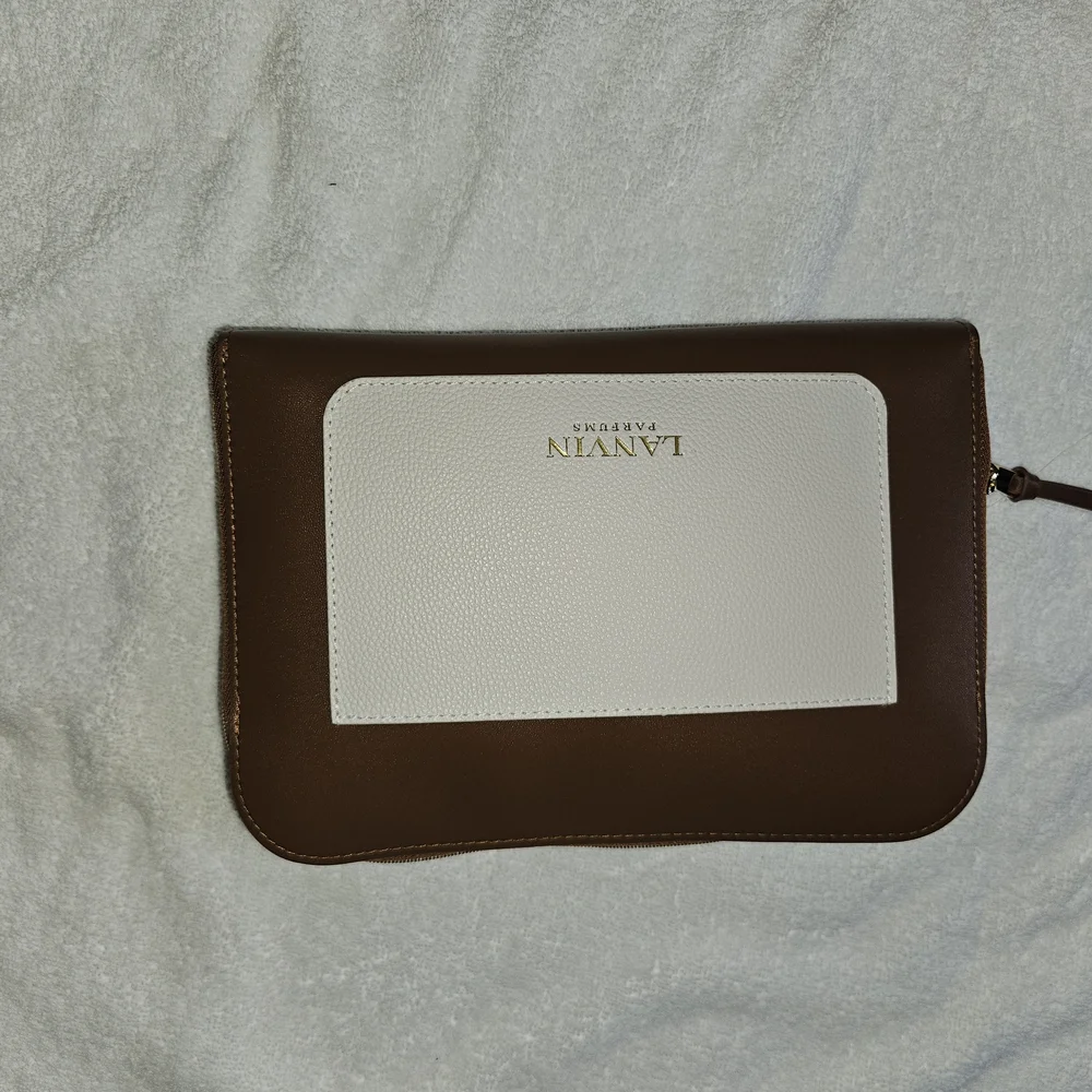 Lanvin Brown and White Travel Pochette - Men/Women - NWOT